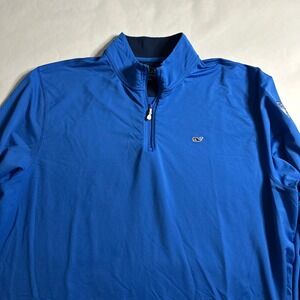 Vineyard Vines Performance Quarter Zip Pullover Mens XXL‎ Blue Woodbridge Golf